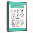 Children's Learning Art Prints - Sports Activity Chart