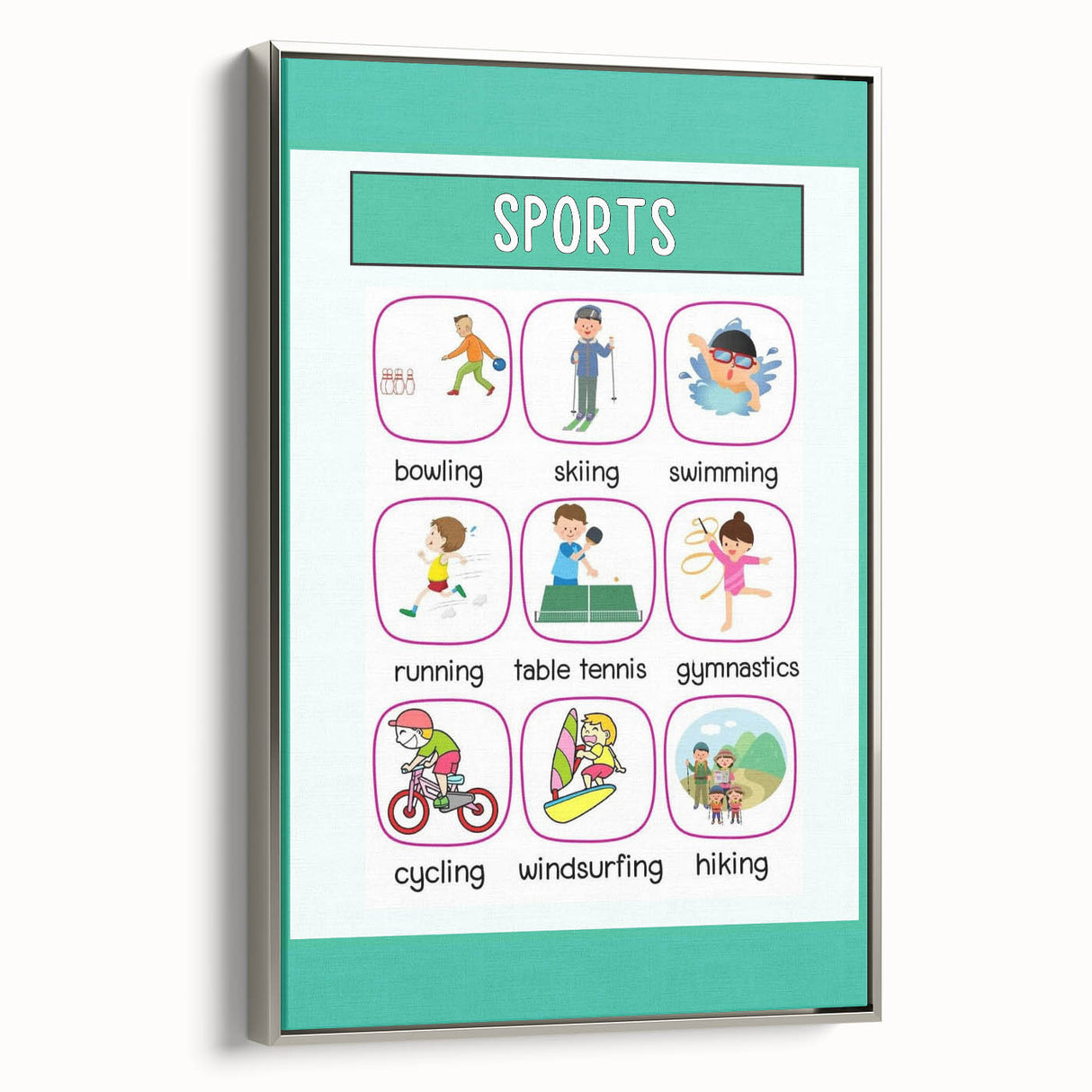 Children's Learning Art Prints - Sports Activity Chart