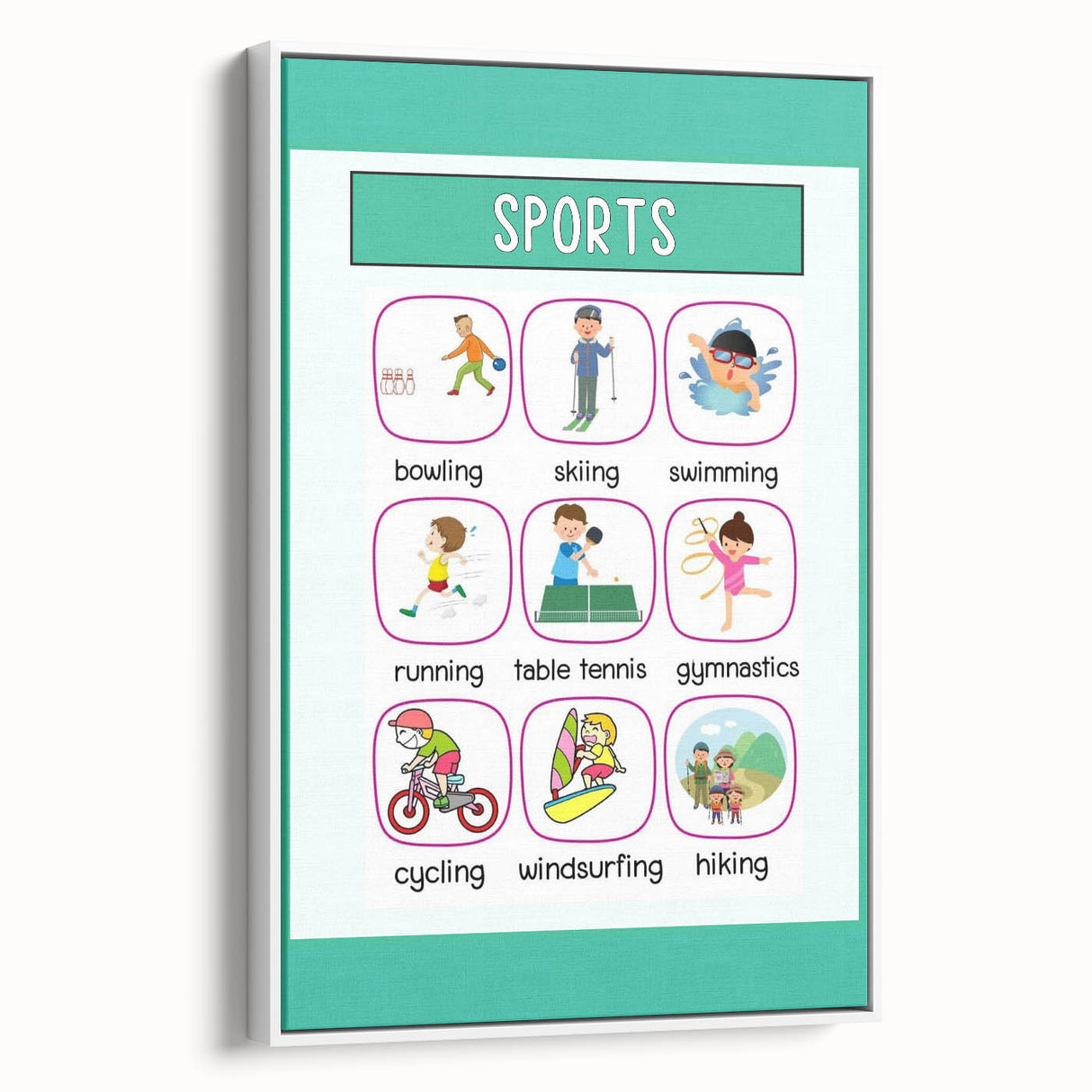 Children's Learning Art Prints - Sports Activity Chart