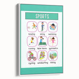 Children's Learning Art Prints - Sports Activity Chart