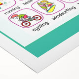 Children's Learning Art Prints - Sports Activity Chart