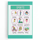 Children's Learning Art Prints - Sports Activity Chart