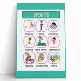 Children's Learning Art Prints - Sports Activity Chart