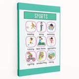 Children's Learning Art Prints - Sports Activity Chart
