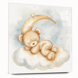 Sleepy Bear - Kids Room Wall Art Canvas and Framed Options