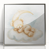 Sleepy Bear - Kids Room Wall Art Canvas and Framed Options