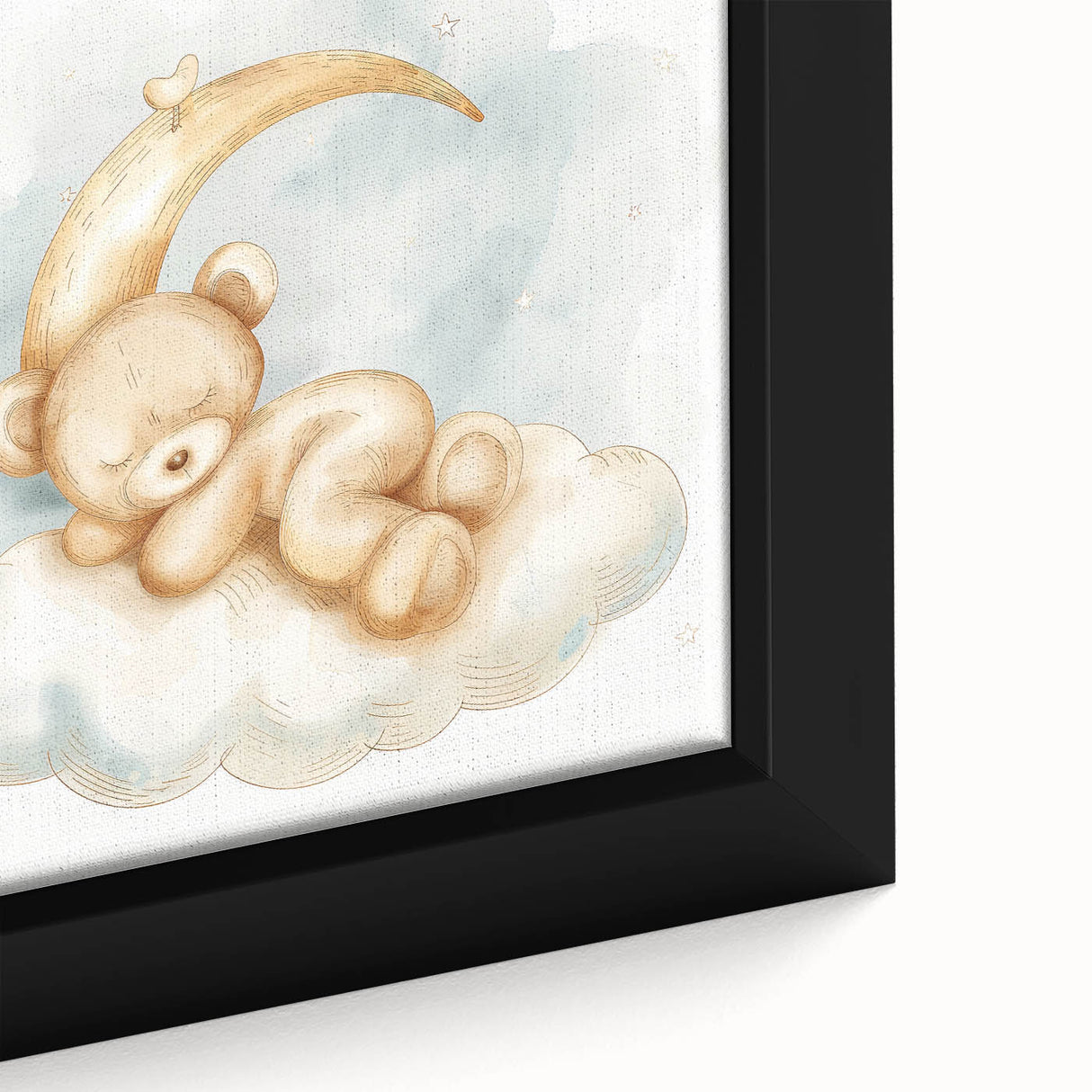 Sleepy Bear - Kids Room Wall Art Canvas and Framed Options