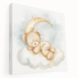 Sleepy Bear - Kids Room Wall Art Canvas and Framed Options