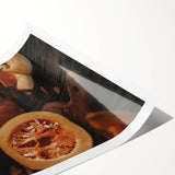 Extra large wall art featuring line art flowers in muted autumn tones on a rolled print, ideal for large living room decor.