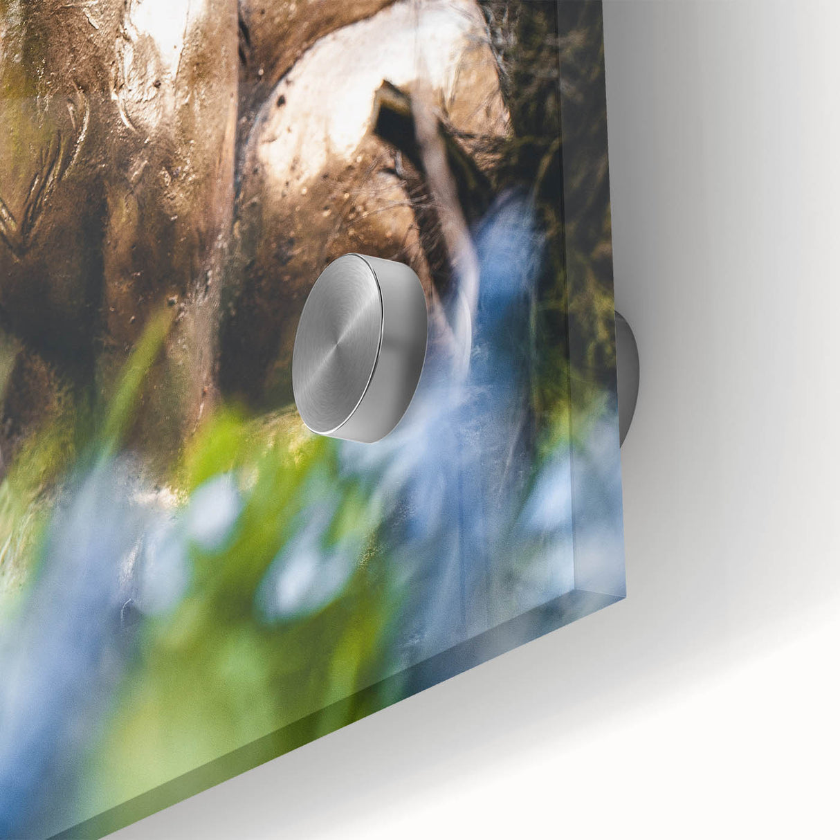 Large abstract wall art in pastel shades on acrylic glass, featuring mid-century modernist style.