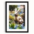 Abstract art print featuring vibrant spring colors on a textured canvas, framed in black, ideal for living room decor.