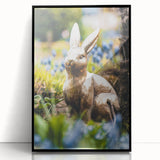 Large abstract wall art featuring spring-themed colors in green and pink, framed in black acrylic.