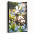 Black and white vintage poster art of a spring landscape on framed canvas, suitable for bedroom decor.