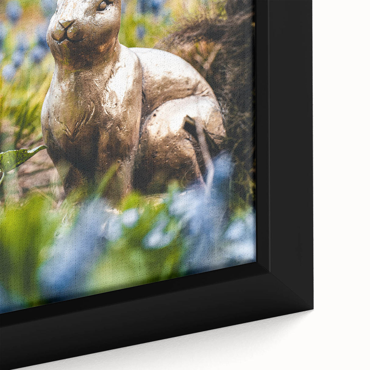 Extra large black wall art depicting vibrant spring flowers on a textured canvas, ideal for living room decor.