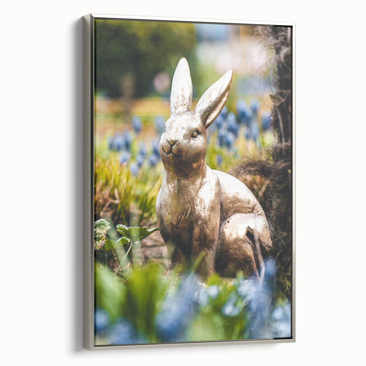Framed canvas depicting a vintage-style landscape with vibrant spring colors.