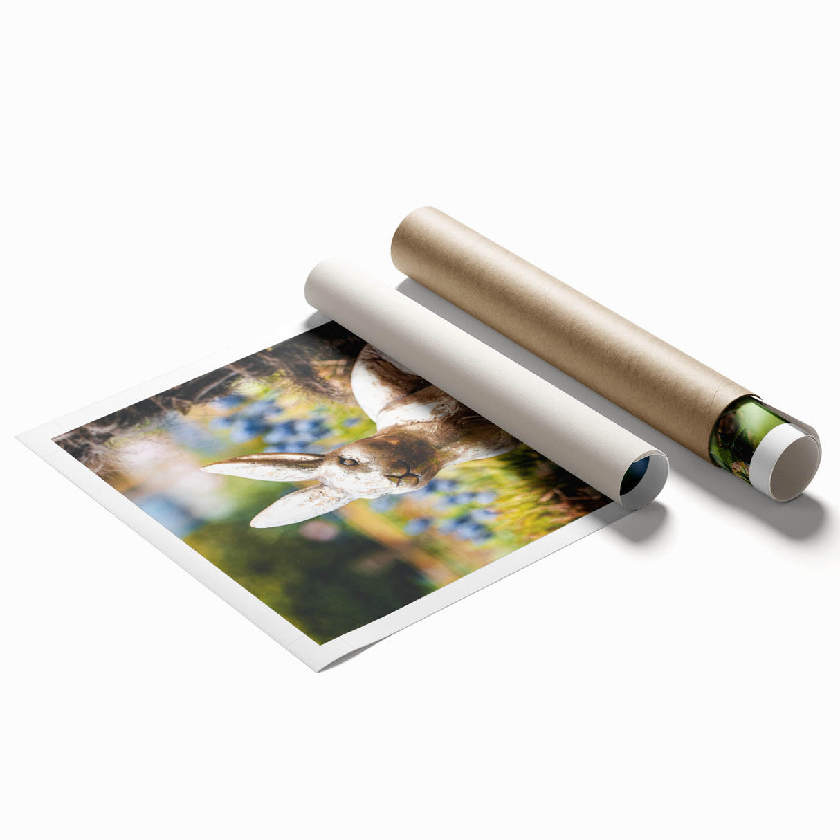 Extra large rolled print of spring-themed floral art in pastel shades, ideal for classy bathroom wall art.
