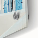 Large abstract wall art in mid-century modernist style, featuring vibrant summer shades on acrylic glass.