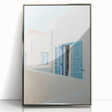 Mid-century modernist acrylic print featuring a summer theme in vibrant yellow and green hues, ideal for nursery wall decor.