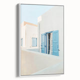 Vintage poster art featuring a colorful summer design on extra large framed canvas, ideal for living room decor.