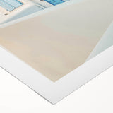 Art deco poster featuring a vibrant summer scene on a rolled canvas, suitable for dining room wall art.