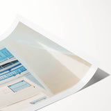 Extra large wall art featuring line art flowers in black on white, rolled print format.