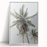 Art deco poster of a summer scene in muted pastel tones, framed acrylic, ideal for nursery wall art.