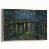 Framed canvas featuring a Van Gogh landscape painting with vivid colors, ideal for adding a vintage touch to any room.