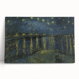 Large black and white stretched canvas of Van Gogh's painting, ideal for kitchen wall art.