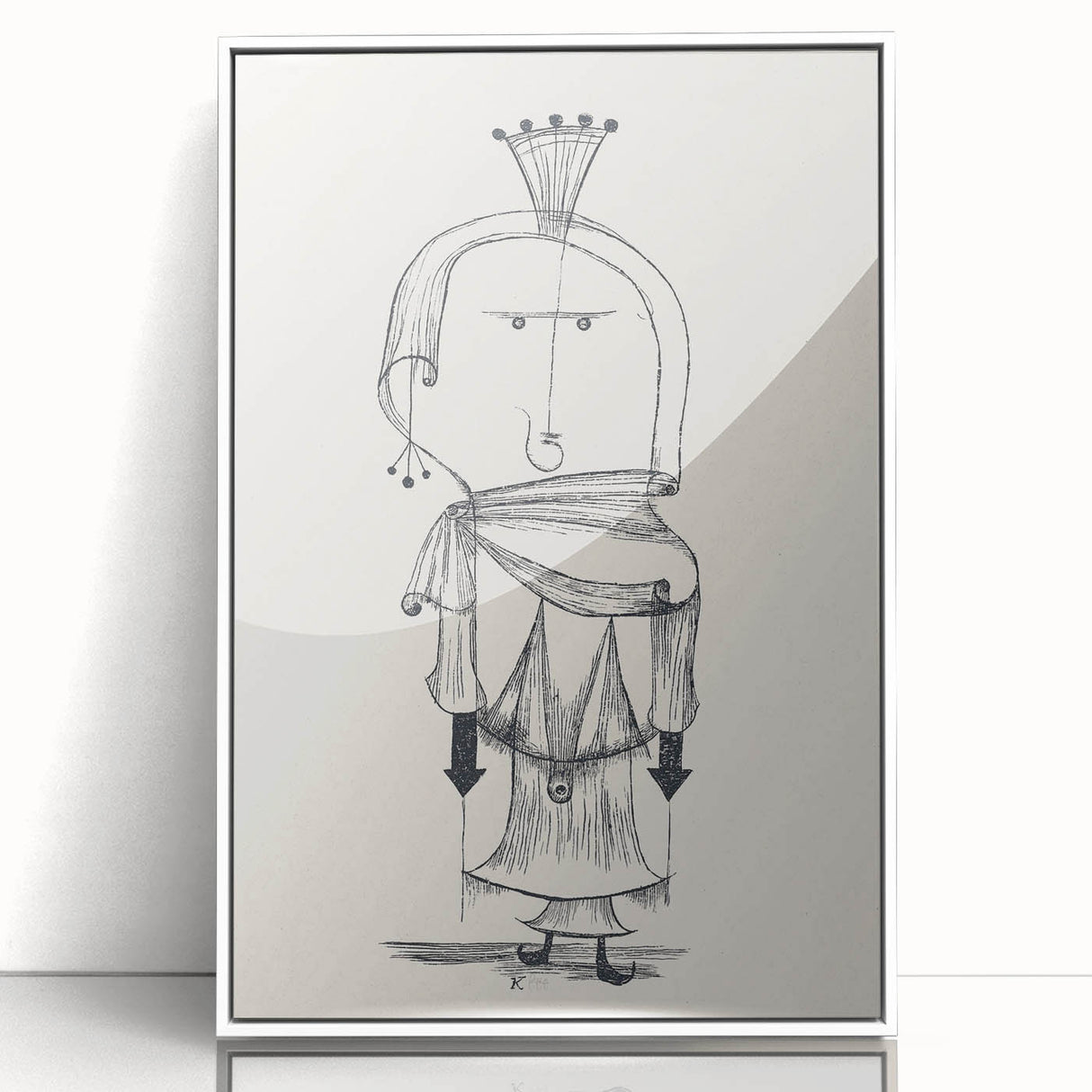 Witch with a Comb Wall Art - Abstract Minimalist Print by Paul Klee