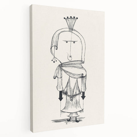 Witch with a Comb Wall Art - Abstract Minimalist Print by Paul Klee
