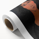 Abstract Modern Portrait - Modigliani Inspired Modern Wall Art Print