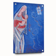 Modern Abstract Madonna - Blue Contemporary Wall Art for Home Decor