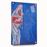 Modern Abstract Madonna - Blue Contemporary Wall Art for Home Decor