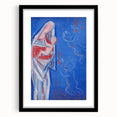 Modern Abstract Madonna - Blue Contemporary Wall Art for Home Decor