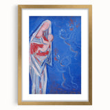 Modern Abstract Madonna - Blue Contemporary Wall Art for Home Decor