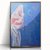 Modern Abstract Madonna - Blue Contemporary Wall Art for Home Decor
