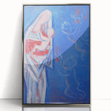 Modern Abstract Madonna - Blue Contemporary Wall Art for Home Decor