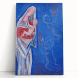 Modern Abstract Madonna - Blue Contemporary Wall Art for Home Decor