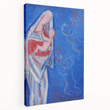 Modern Abstract Madonna - Blue Contemporary Wall Art for Home Decor