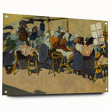 Abstract Market Scene - Modern Wall Art in Minimalist Contemporary Style