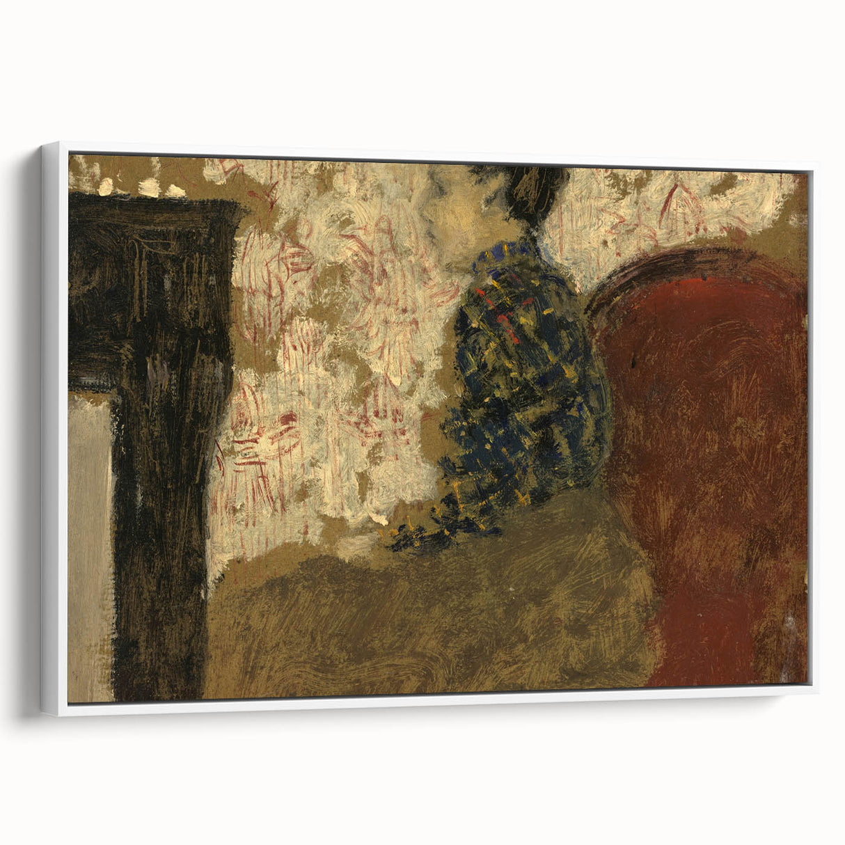 Modern Abstract Portrait - Woman Sitting by the Fireside Wall Art