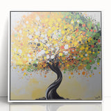 Dining Room Wall Decor – Vibrant Abstract Tree Canvas Artwork