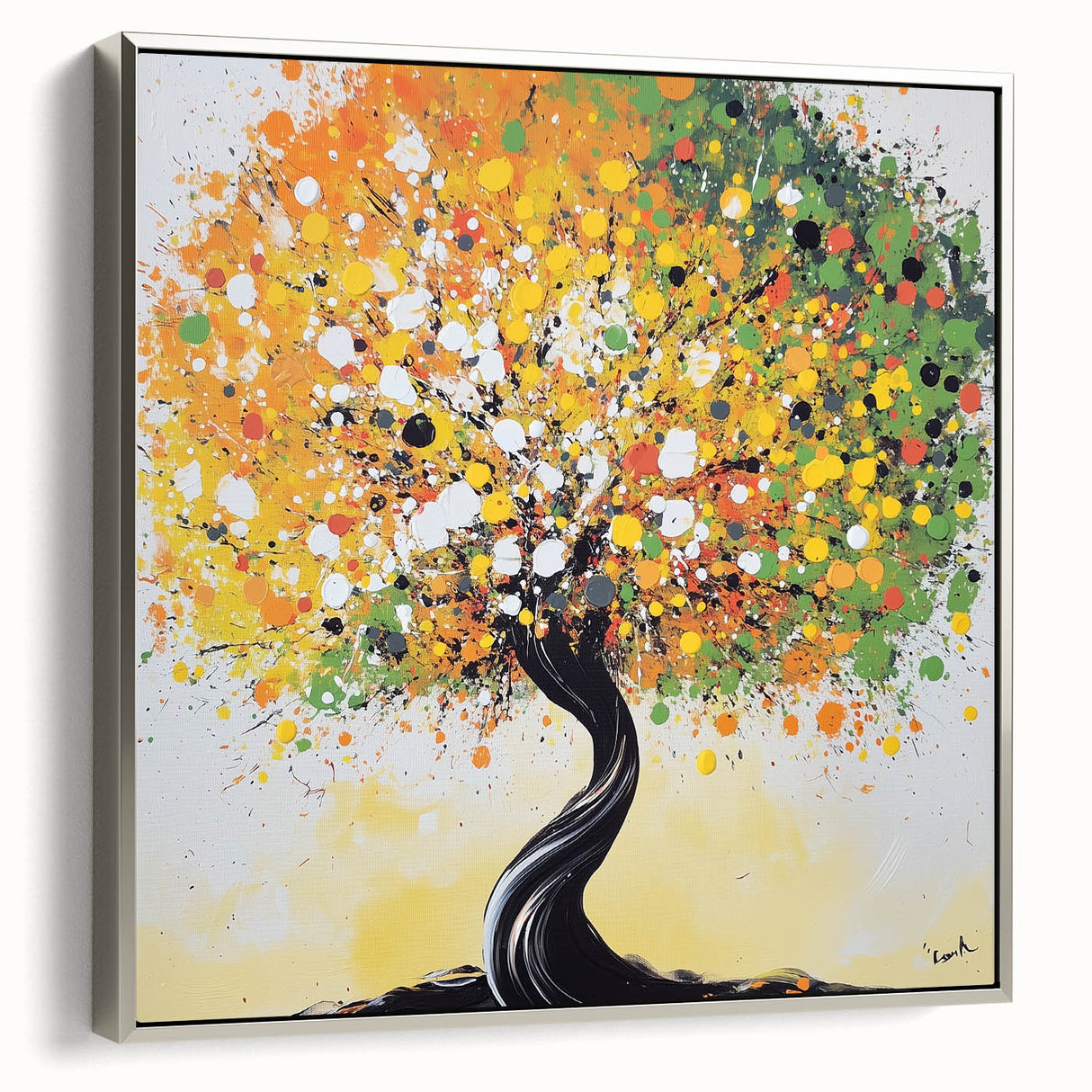Dining Room Wall Decor – Vibrant Abstract Tree Canvas Artwork