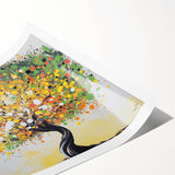 Dining Room Wall Decor – Vibrant Abstract Tree Canvas Artwork