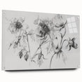 Black & White Floral Living Room Wall Art - Modern Canvas Prints