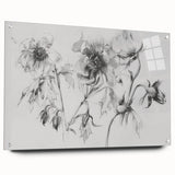 Black & White Floral Living Room Wall Art - Modern Canvas Prints