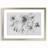 Black & White Floral Living Room Wall Art - Modern Canvas Prints