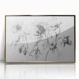 Black & White Floral Living Room Wall Art - Modern Canvas Prints