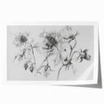 Black & White Floral Living Room Wall Art - Modern Canvas Prints
