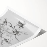 Black & White Floral Living Room Wall Art - Modern Canvas Prints
